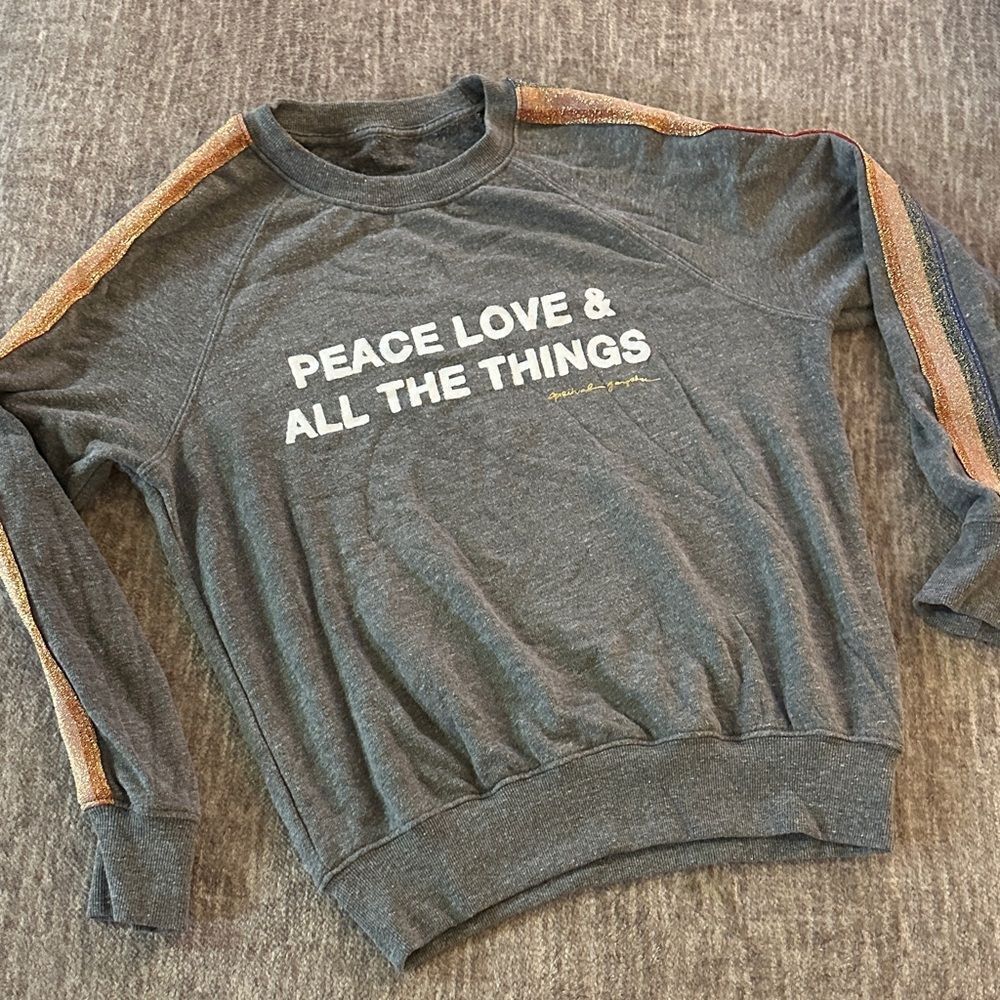 Spiritual Gangster Gray Sweatshirt with Gold and Orange Accents